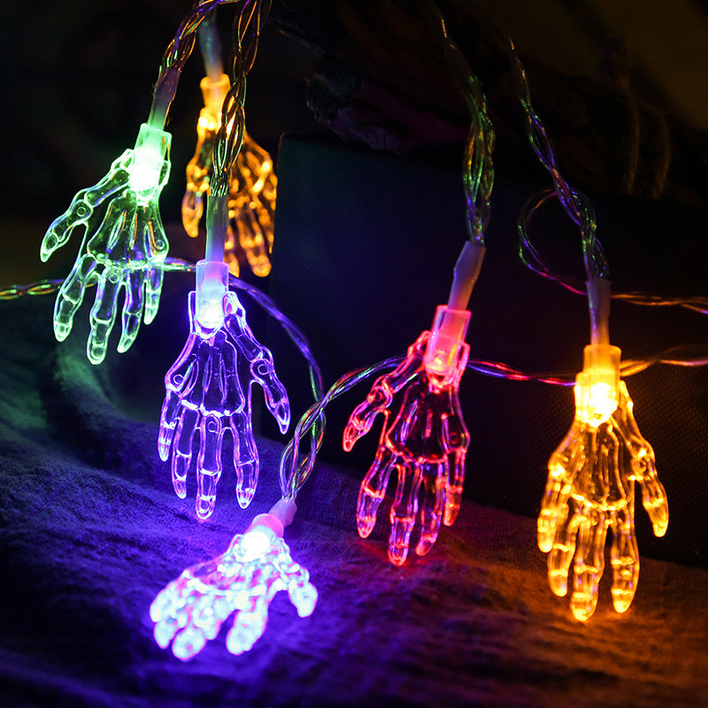 Solar LED Halloween Ghost Hand Lamp String